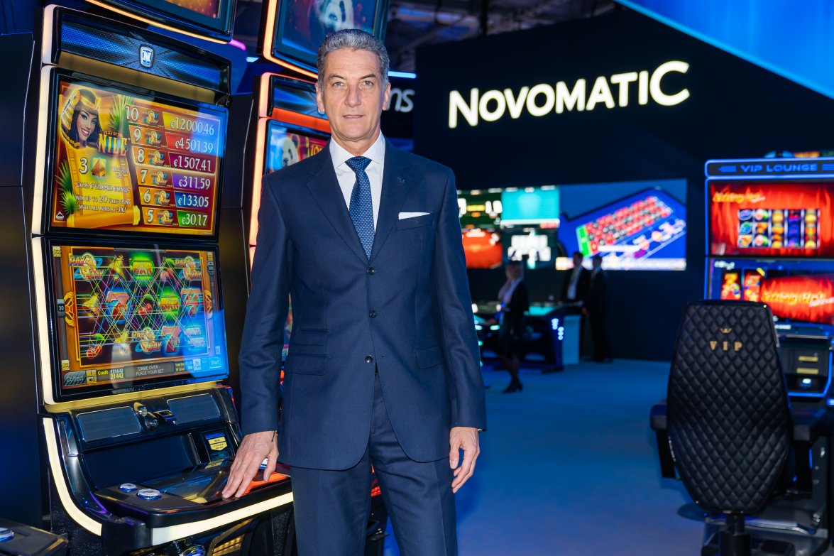 Harald Neumann (CEO NOVOMATIC) at the NOVOMATIC exhibition stand of around 5,000sqm