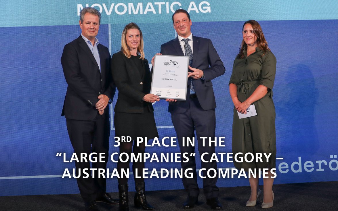 Austrian Leading Companies - 3rd place category "Large companies" for NOVOMATIC